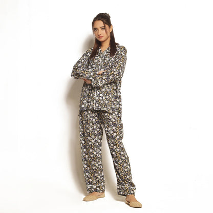 Sajiero Full Bloom Linen Pajama Suit