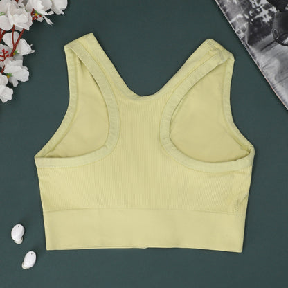 Sajiero Jean Zipper Pushup Sports Bra