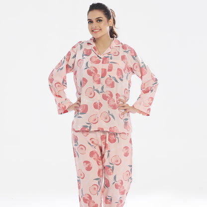 Sajiero Linen Pajama Suit - Crimson Grace