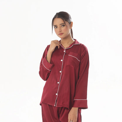 Sajiero Silk Pajama Suit - Pearl