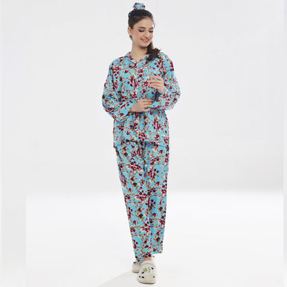 Sajiero Linen Pajama Suit - Crimson Comfort