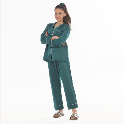 Sajiero Silk Pajama Suit - Pearl