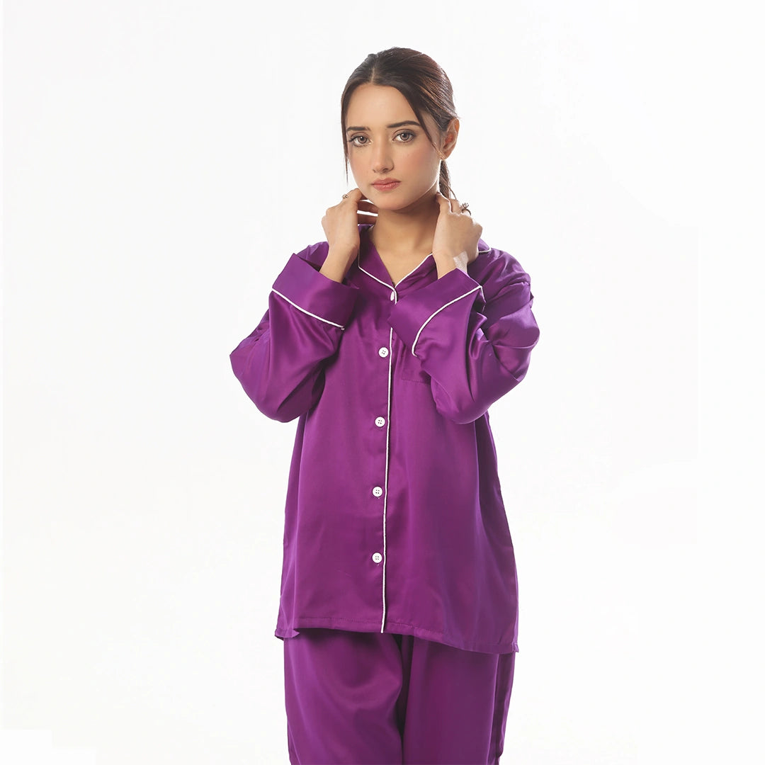 Sajiero Silk Pajama Suit - Pearl