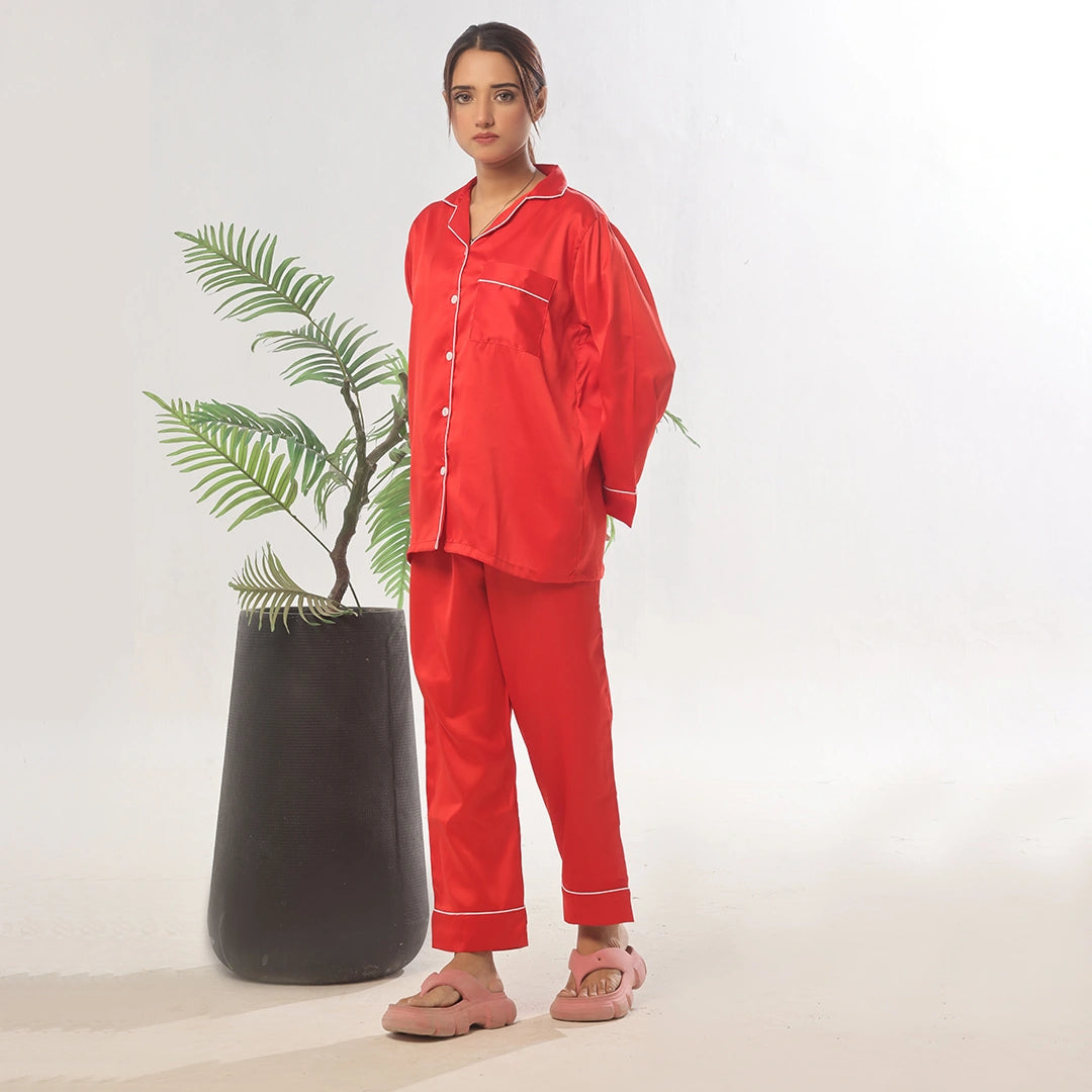 Sajiero Silk Pajama Suit - Pearl