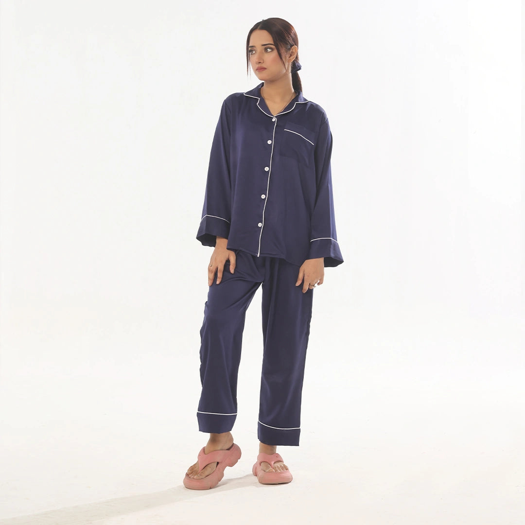 Sajiero Silk Pajama Suit - Pearl