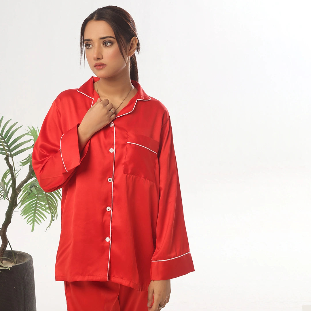 Sajiero Silk Pajama Suit - Pearl