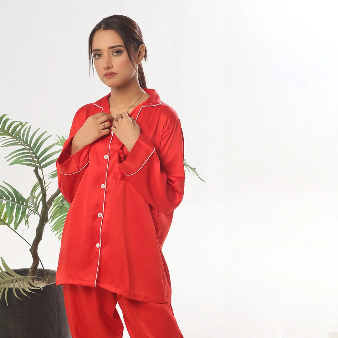 Sajiero Silk Pajama Suit - Pearl