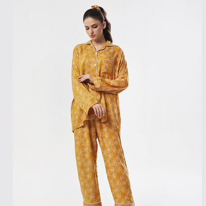 Sajiero Marigold Linen Pajama Suit