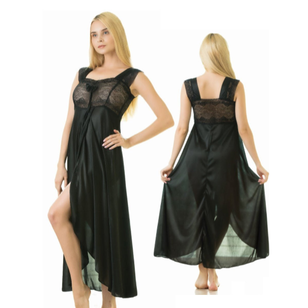 Sajiero Elegant 1 Piece Cross Cut Long Nightie (011)