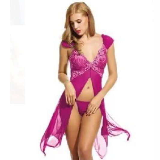 Sajiero Wickter Sheer Mesh & Lace Babydoll