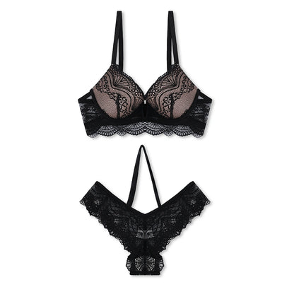 Sajiero Black Storm Padded Bra and Panty Set