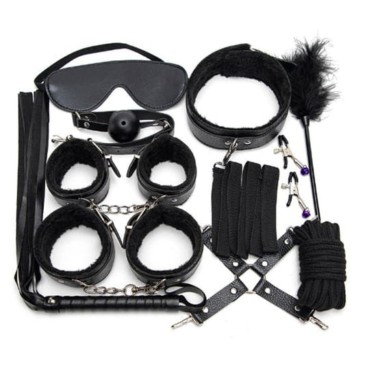 Sajiero Women Faux Leather Bondage Set