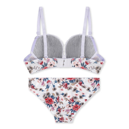 Sajiero Della Floral Padded Bra and Panty Set