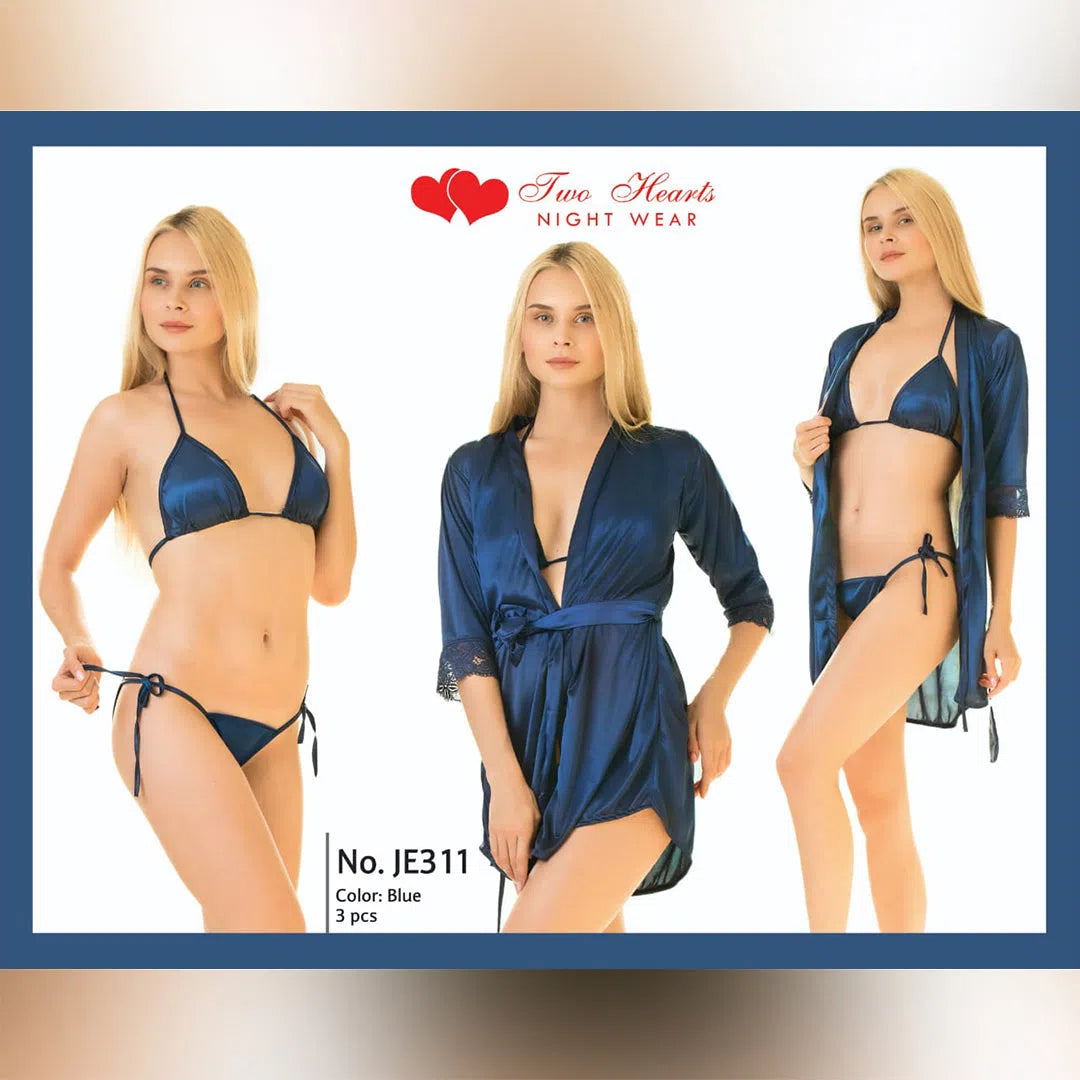 Sajiero Allure - Silk Robe with Bra and Panty