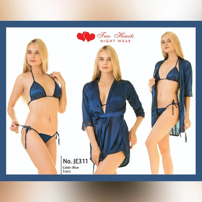 Sajiero Allure - Silk Robe with Bra and Panty