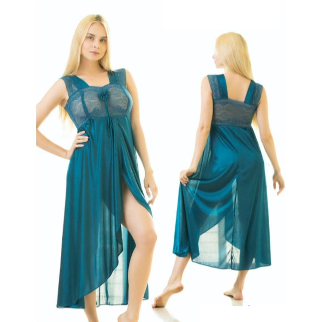 Sajiero Elegant 1 Piece Cross Cut Long Nightie (011)