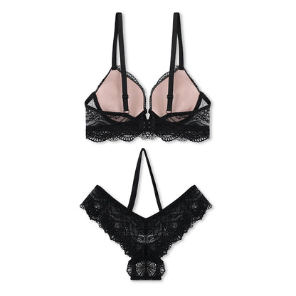 Sajiero Black Storm Padded Bra and Panty Set