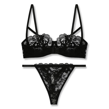 Sajiero Bra Set -  Black Lace Net