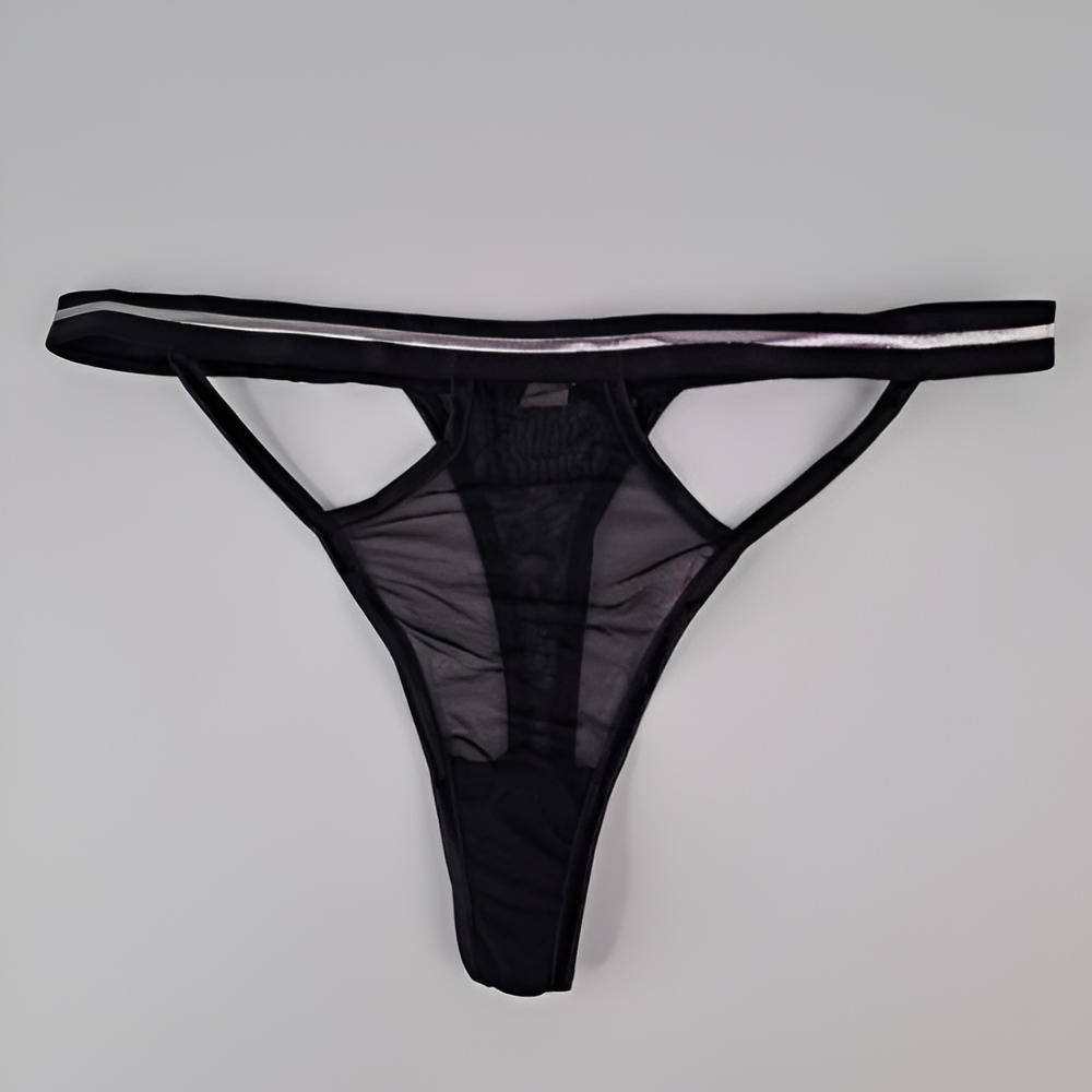 Sajiero Rum Transparent Non Padded Bra and Panty Set