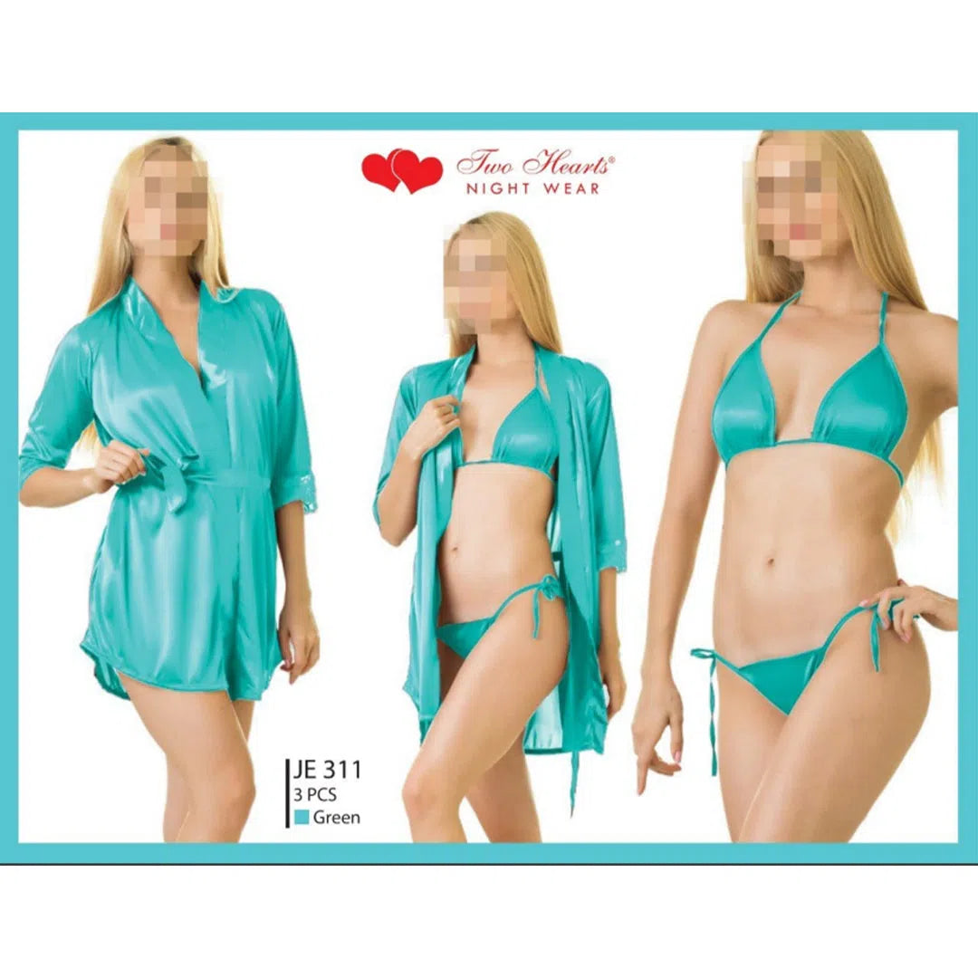 Sajiero Allure - Silk Robe with Bra and Panty