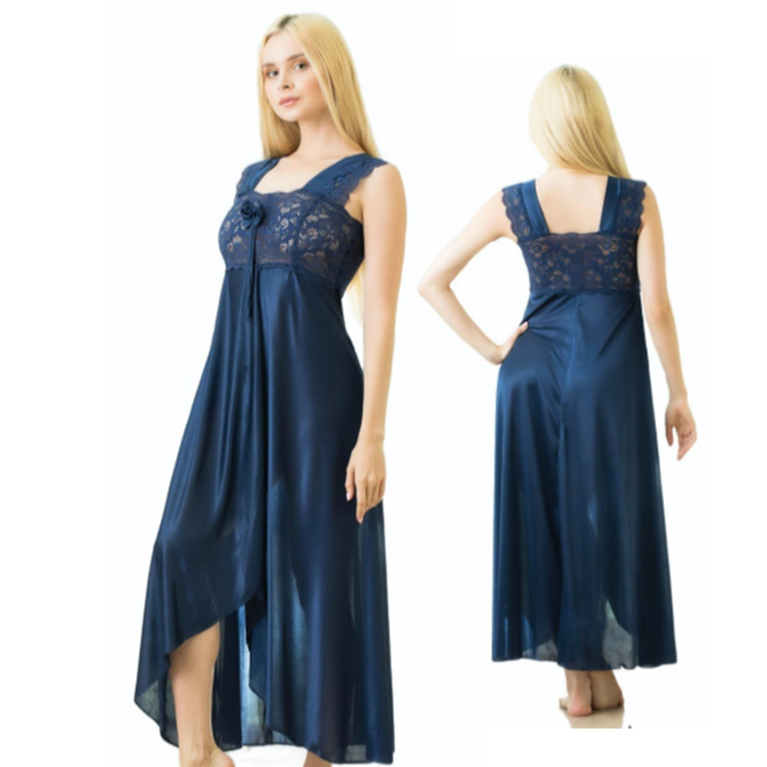 Sajiero Elegant 1 Piece Cross Cut Long Nightie (011)