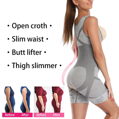 Sajiero Spanx Full Body Corset Crotch Buckle Body Shaper