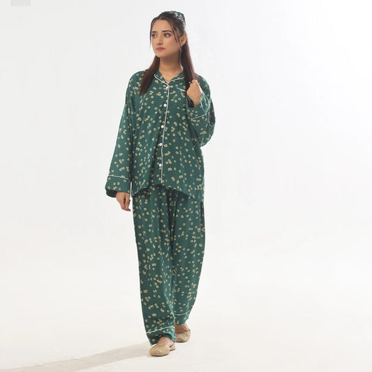 Sajiero Green Haven Linen Pajama Suit