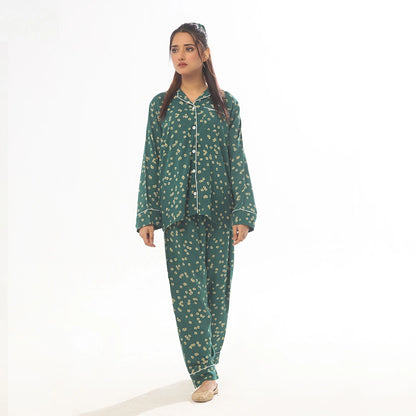 Sajiero Green Haven Linen Pajama Suit