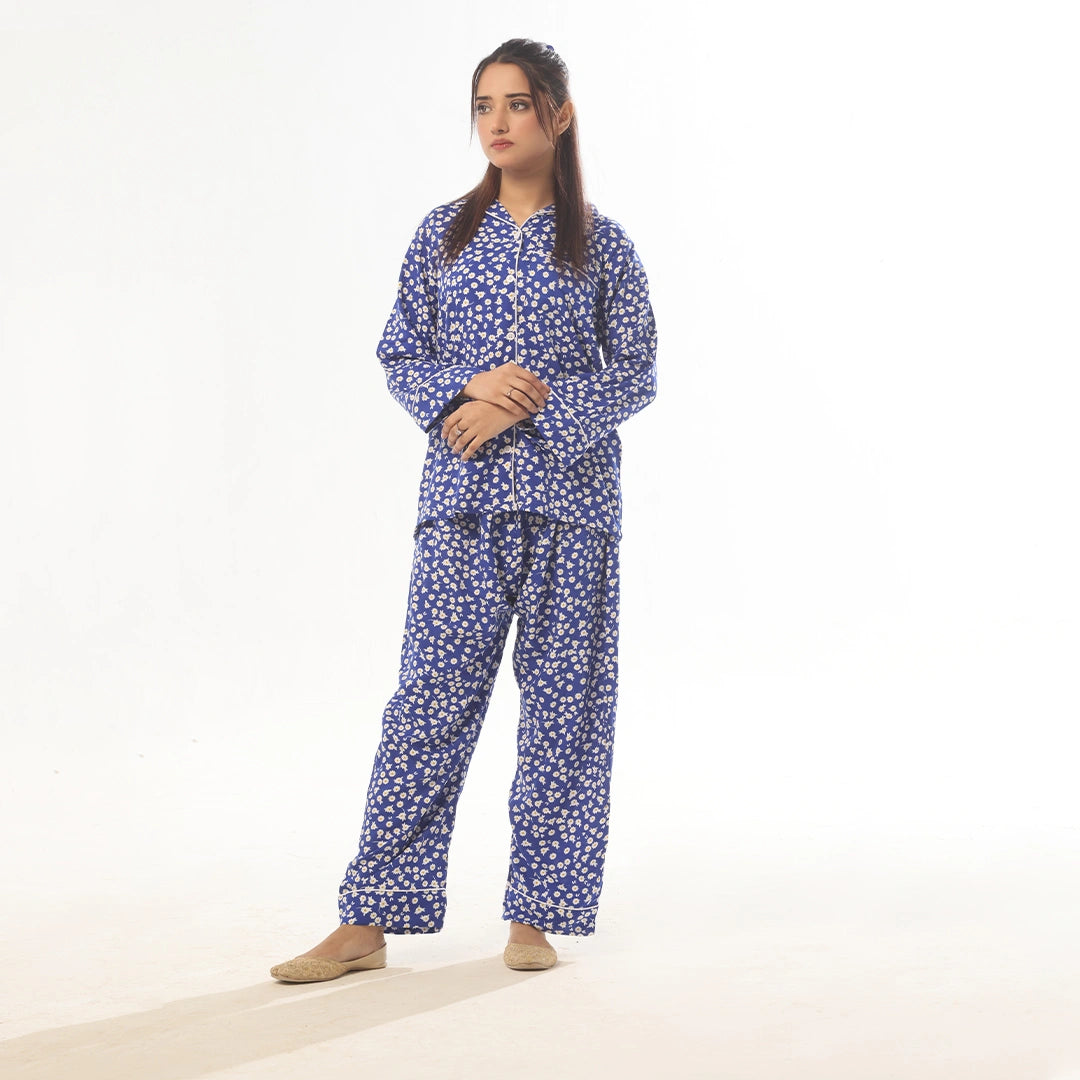 Sajiero Mat Daisy Linen Pajama Suit