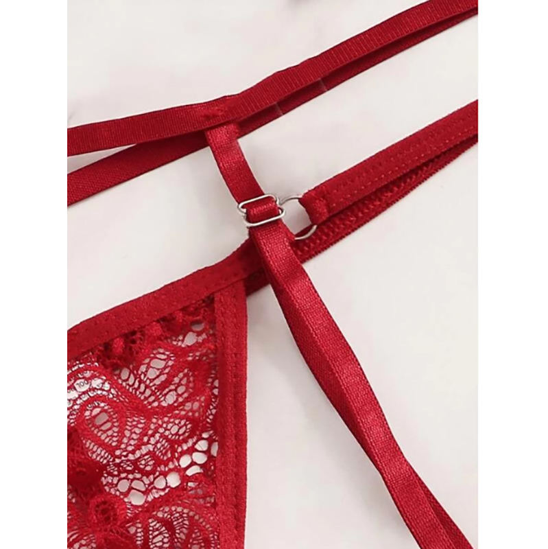 Sajiero Bee Embroidered Exotic Garter Belt Set