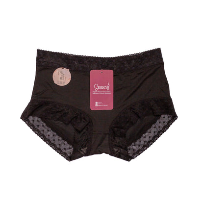 Sajiero TCC Embroidery Net Brief black color Cotton Panty premium quality panty for women and ladies price in pakistan online