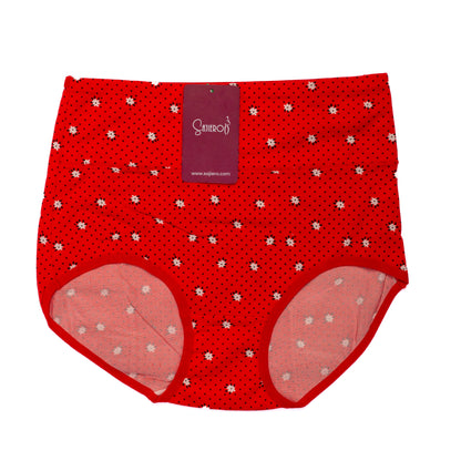 Sajiero Daisy Printed Brief Cotton Panty red women and ladies underwear price in Pakistan online