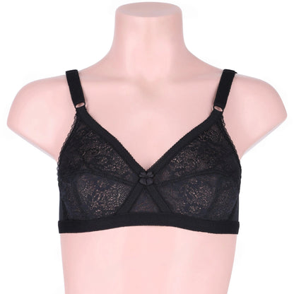 Sajiero Cross Net Casual Non Padded Wireless Bra