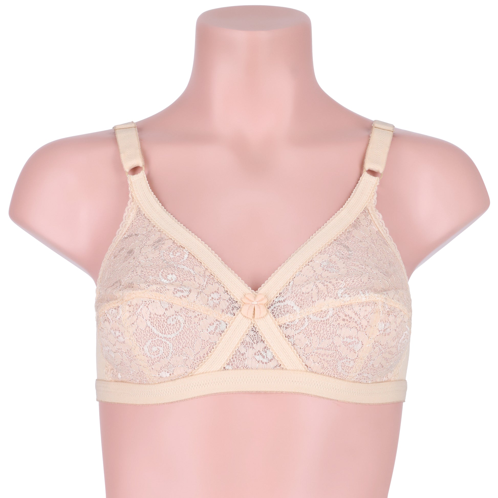 Sajiero Cross Net Casual Non Padded Wireless Bra