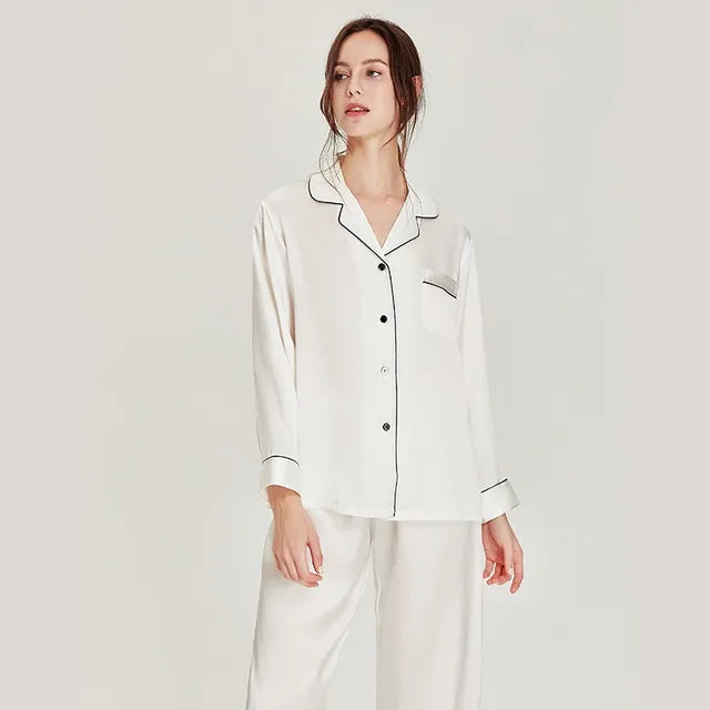 Sajiero Galaxy Pajama Suit White     soft quality silk nightwear for women comfy feel for ladies price in pakistan