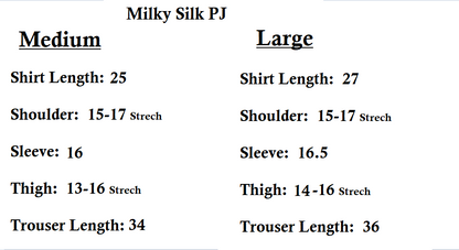 Sajiero pj's size chart  