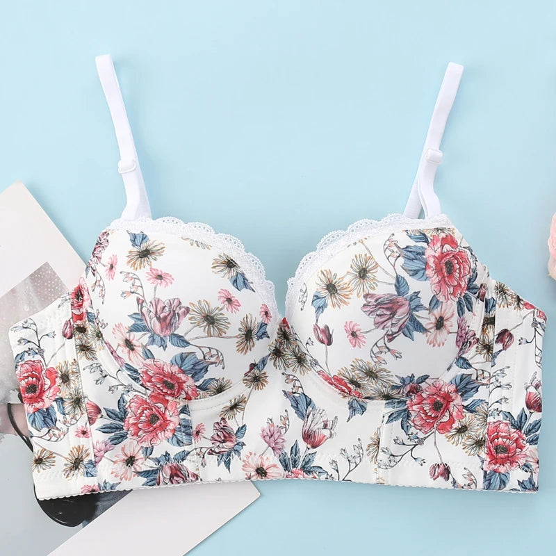 Sajiero Della Floral Padded Bra and Panty Set