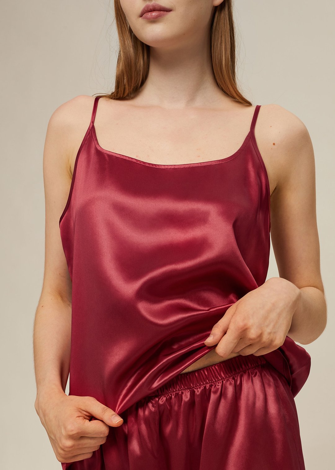 Sajiero Spice Ceder Strap Jumpsuit maroon color silk jumpsuit for women summers jumpsuit