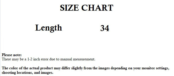 Sajiero pj's size chart   