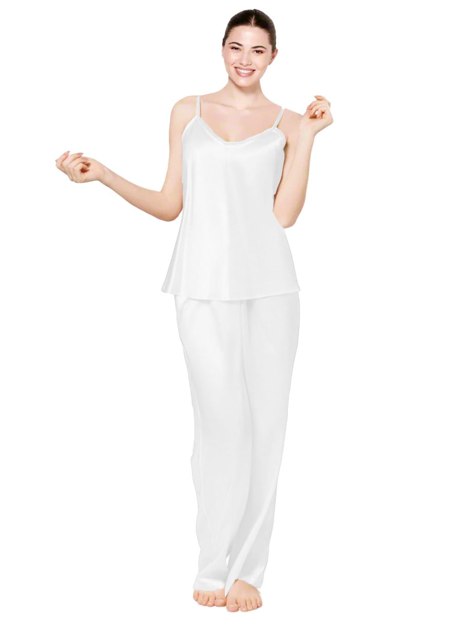 Sajiero Spice Ceder Strap Jumpsuit Angel White soft and comfort silk summer  jumpsuits for women price in pakistan 