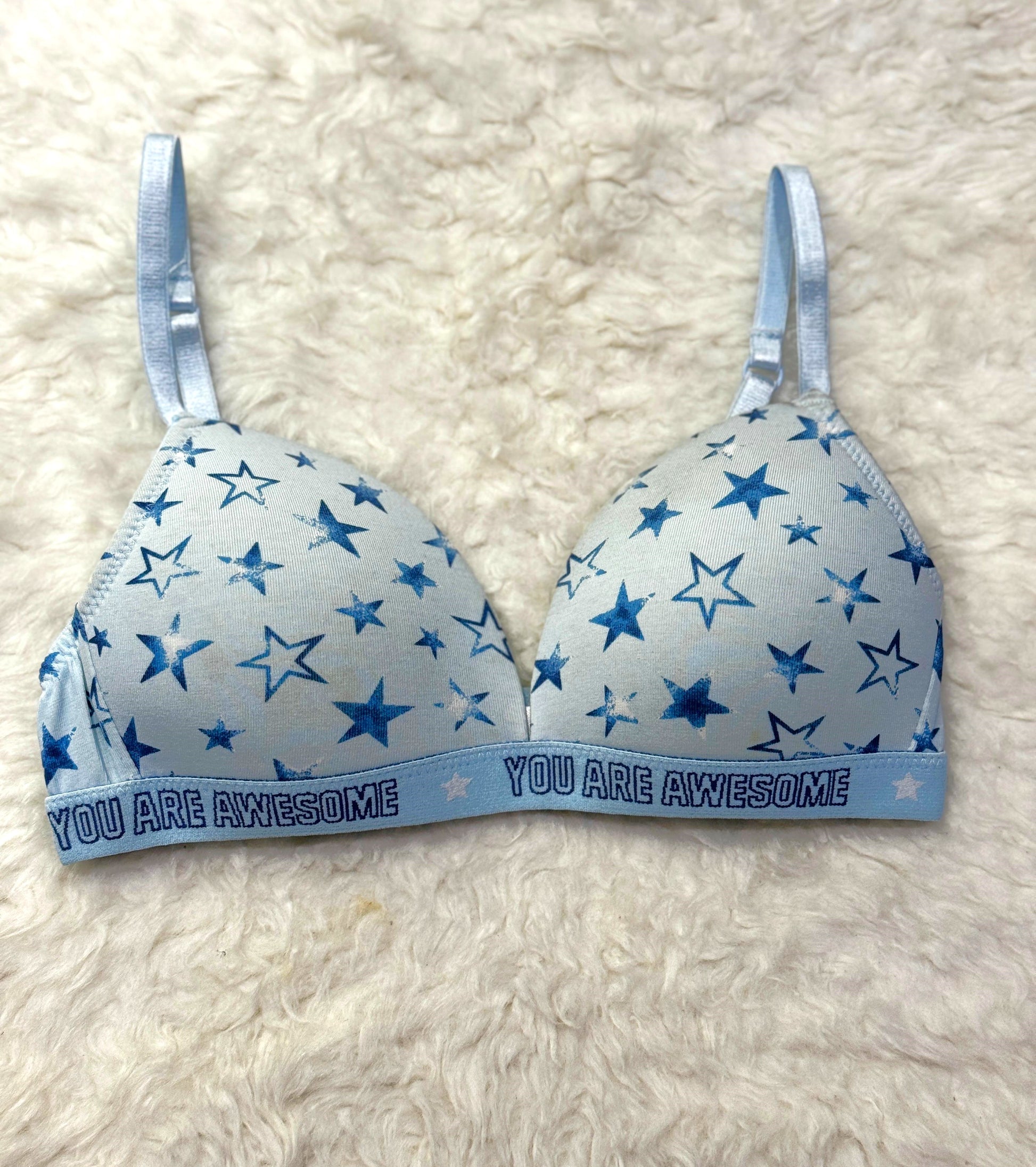 Sajiero Star Printed Soft Padded Bra a blue color good quality comfortable feelin br a price in pakistan 