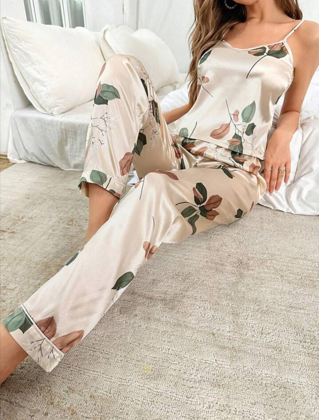 Sajiero Spice Ceder Strap Jumpsuit Printed Floral Ash best summer nightwear for ladies price in pakistan