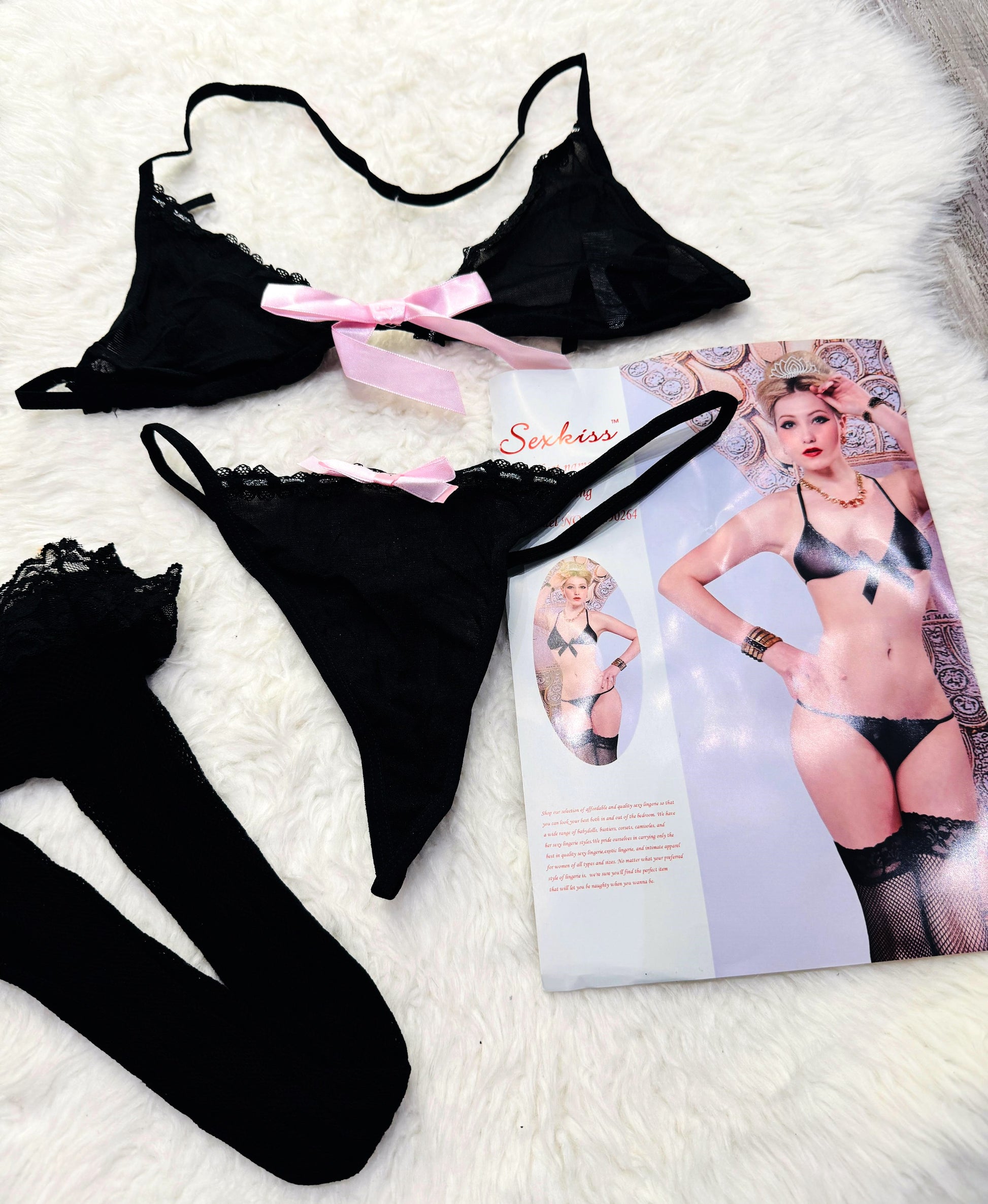 Imported Black hot and Sexy Bikini set with Legs stocking.