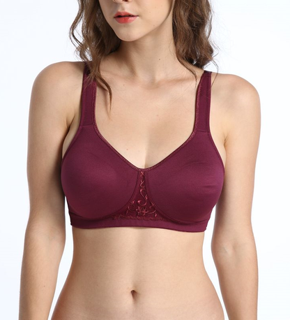 Sajiero Minimizer Push Up Bra FL-305 a premium quality maroon color bra  for women price in ppakistan